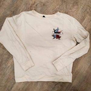 Divided by H&M White Long-sleeved T-Shirt Size Small